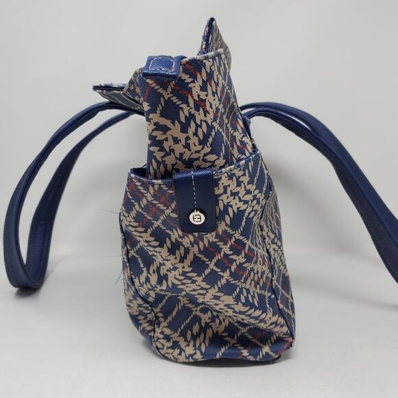 Ellen Tracy Blue patterned Bag 12"x3" - Picture 5 of 13